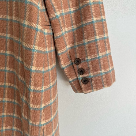 Something Navy Single Breasted Wool Blend Plaid Overcoat - Picture 10 of 12